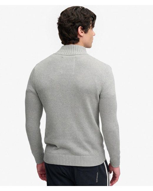 Superdry Gray & Co Cotton Button Henley Jumper for men