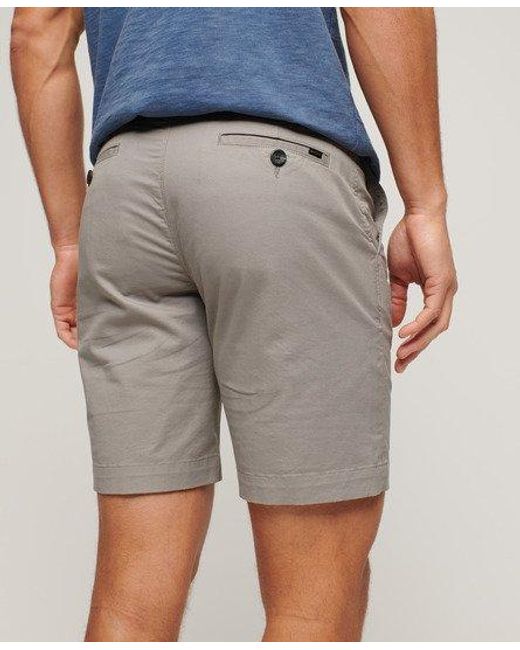 Superdry Gray Stretch Chino Shorts for men