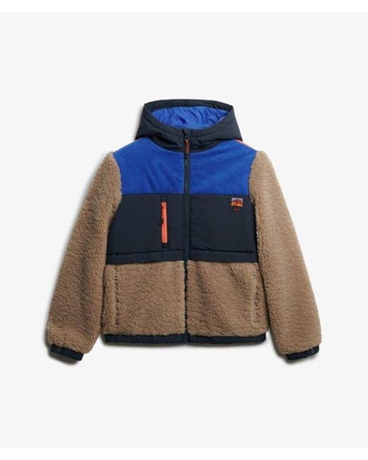 Superdry Blue Hooded Fleece Jacket