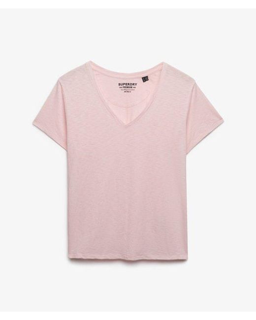 Superdry Pink & Co Studios Slub Embroidered T-shirt