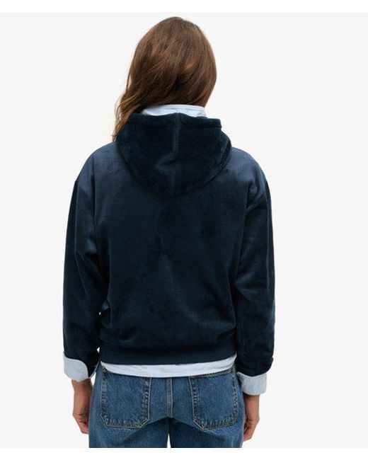 Superdry Blue & Co Country Club Velour Loose Hoodie