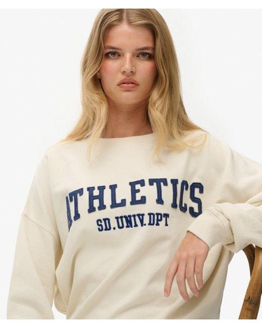 Superdry White & Co Athletic Essentials Applique Crew Sweatshirt