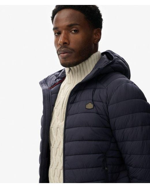 Superdry Blue Hooded Fuji Lite Jacket for men