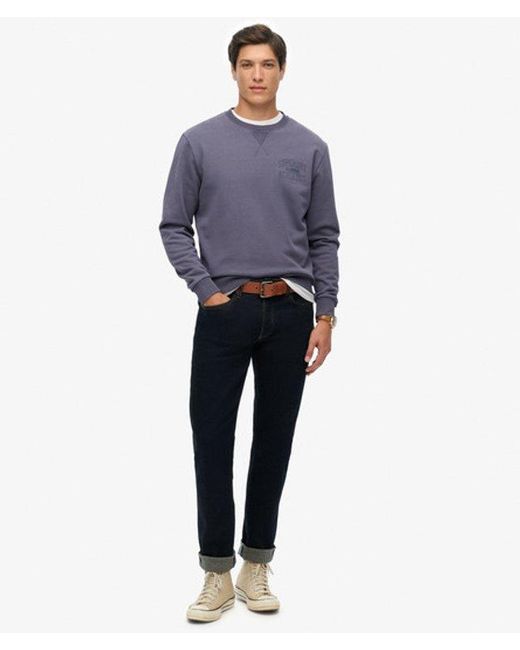 Superdry Blue & Co Athletic Essentials Crew Sweatshirt for men