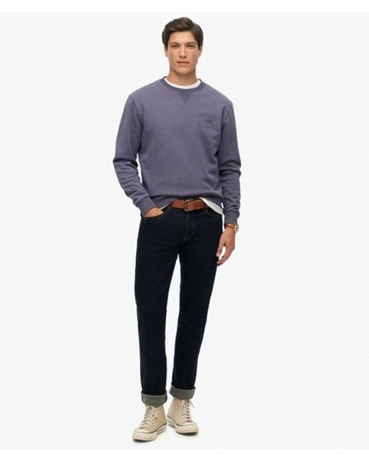 Superdry Blue & Co Athletic Essentials Crew Sweatshirt for men
