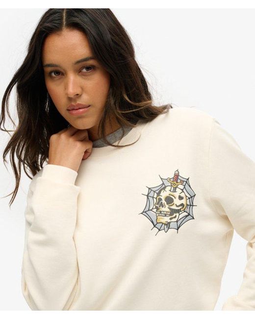 Superdry White & Co Oversized Tattoo Graphic Sweatshirt