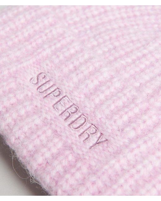 Superdry Pink & Co Essential Ribbed Beanie