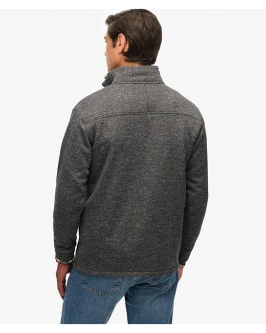Superdry Gray Storm Fleece Half Zip Jumper for men