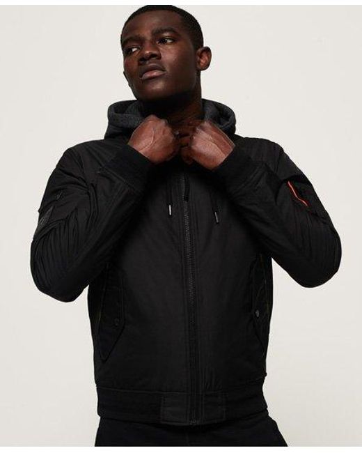 Superdry Black Rookie Flight Bomber Jacket for men