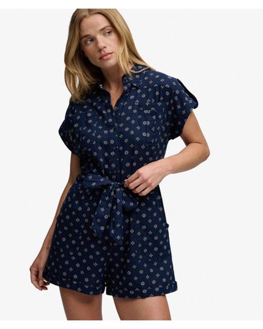 Superdry Blue & Co Belted Utility Playsuit