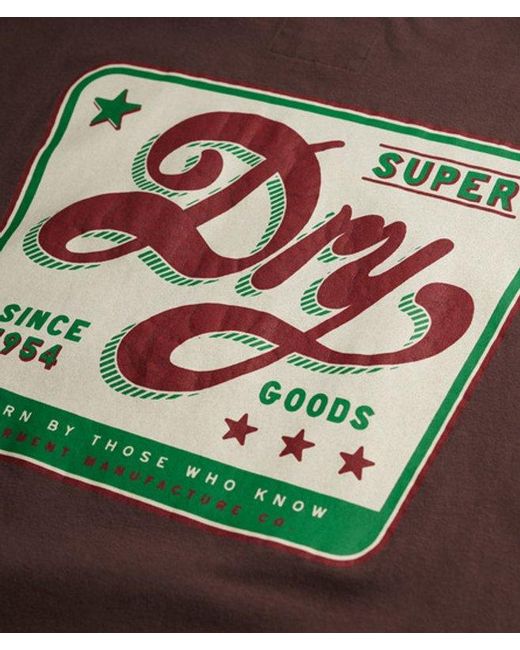 Superdry Brown & Co Tap Room Oversized T-shirt for men