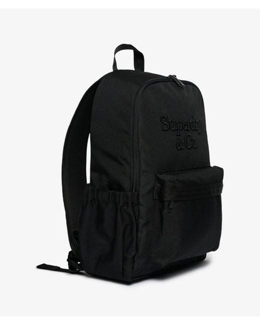 Superdry Black & Co Company Logo Backpack
