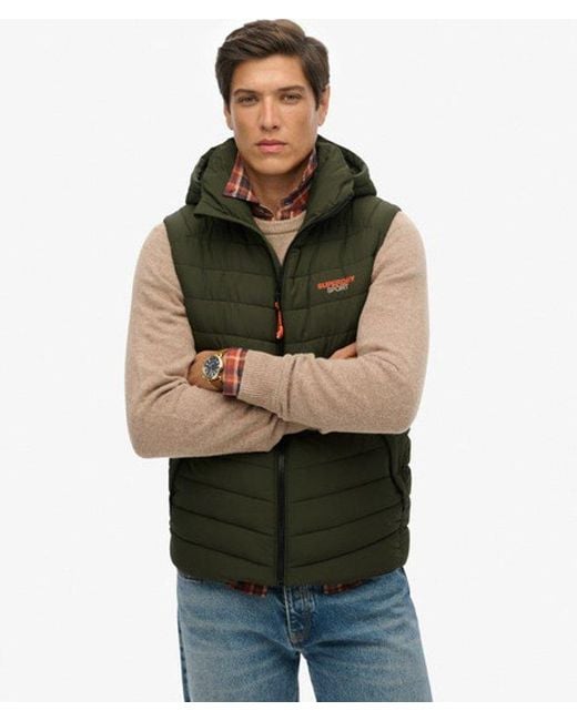 Superdry Green & Co Hooded Fuji Padded Gilet for men