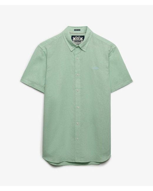Superdry Green & Co Cotton Linen Short Sleeve Shirt for men
