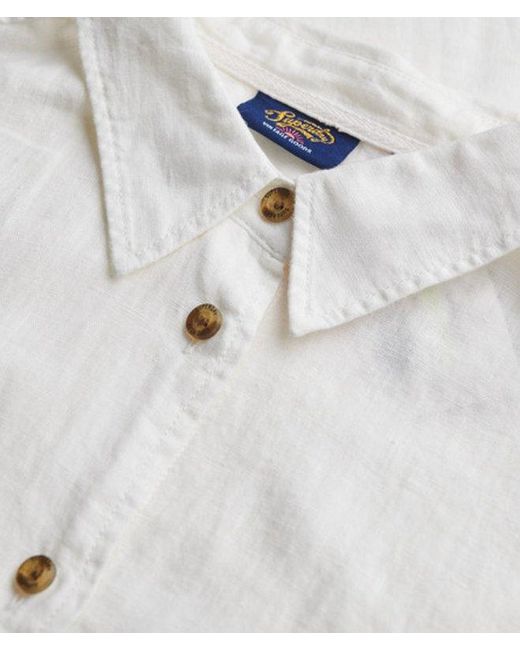 Superdry White & Co Casual Linen Boyfriend Shirt