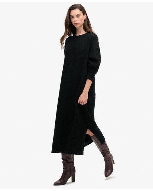 Superdry Black Slouch Midi Jumper Dress