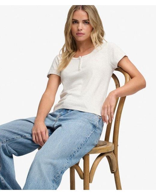 Superdry White & Co Athletic Essentials Button Down T-shirt