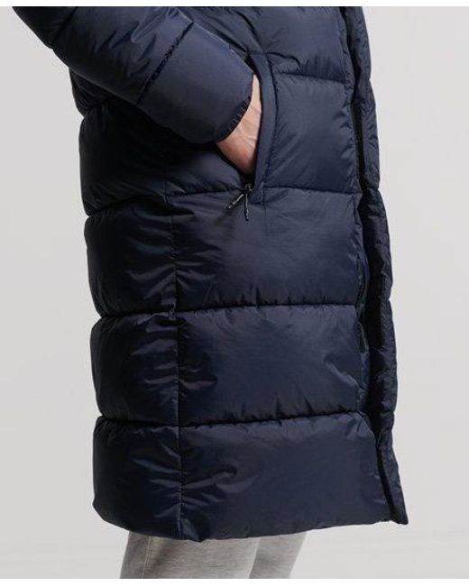 Superdry Blue Ripstop Longline Puffer Jacket Eclipse for men