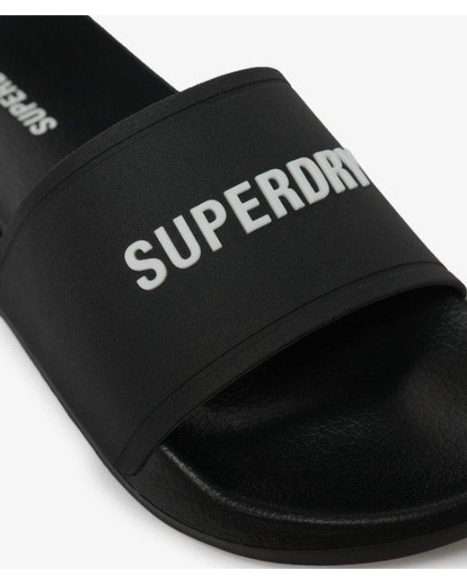 Superdry Black & Co Logo Pool Sliders for men