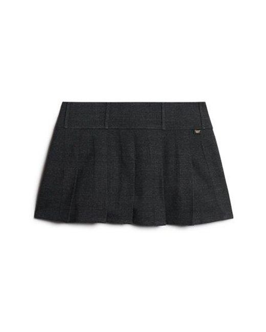 Superdry Black Low Rise Pleated Mini Skirt