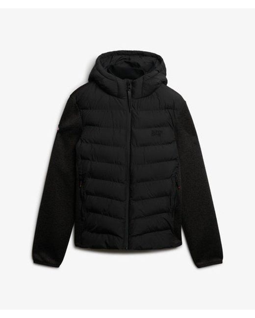 Superdry Black & Co Hooded Storm Knit Hybrid Jacket for men