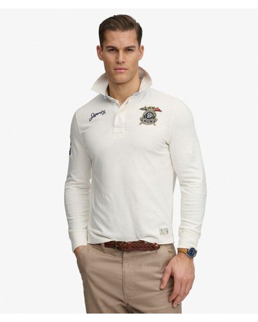 Superdry White & Co Double Emblem Rugby Top for men