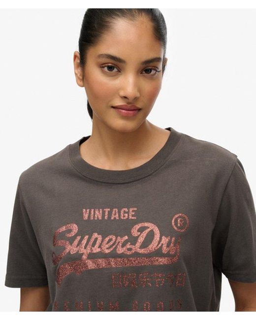 Superdry Gray & Co Embellished Vintage Logo Relaxed T-shirt