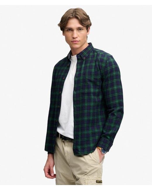 Superdry Blue & Co Long Sleeve Cotton Lumberjack Shirt for men