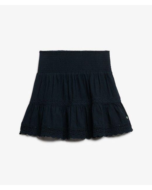 Superdry Blue & Co Ibiza Lace Mix Mini Skirt