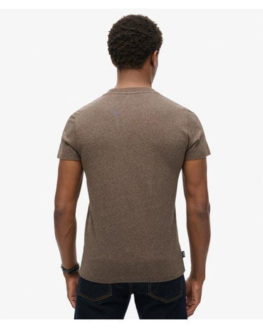 Superdry Gray Organic Cotton Essential Logo T-Shirt Cocoa Marl for men