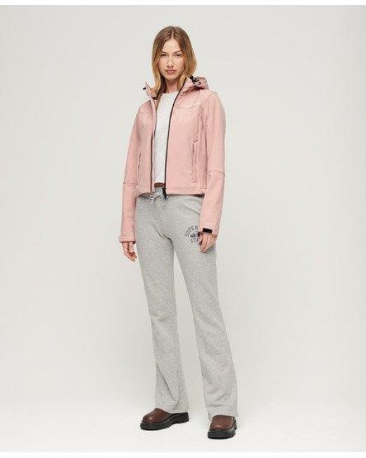 Superdry Pink Ladies Slim Fit Hooded Soft Shell Trekker Jacket