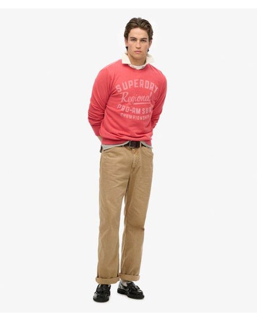 Superdry Red Lo-Fi Outdoors Relaxed Crew Sweatshirt for men