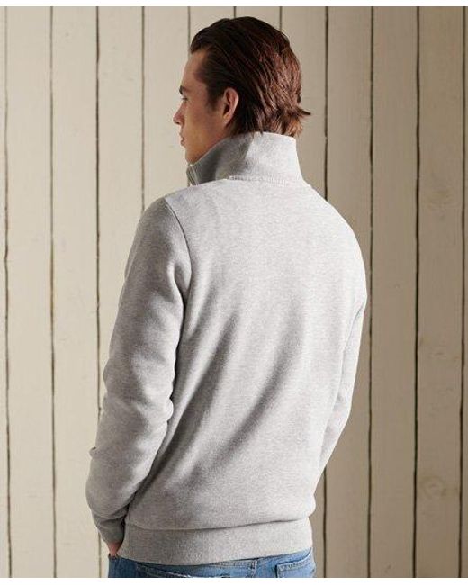 Superdry Gray Track & Field Half Zip Track Top Marl for men