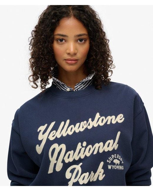 Superdry Blue Lo-Fi Outdoor Loose Sweatshirt