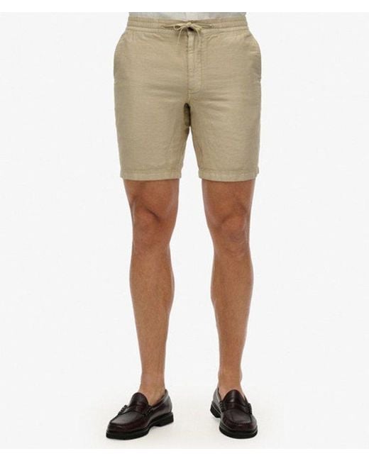 Superdry Natural The Merchant Store- Linen Shorts for men