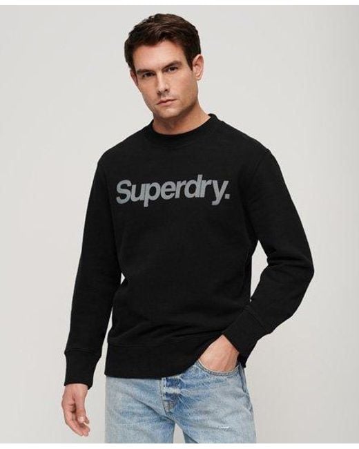 Superdry Black City Loose Crew Sweatshirt for men