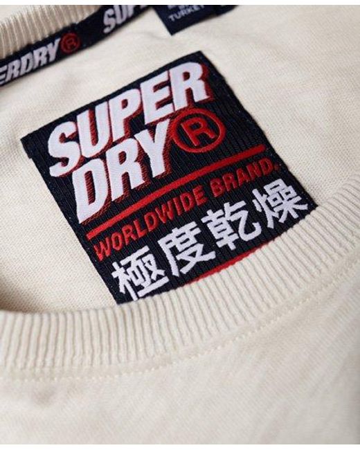 Superdry White Retro Classic Long Sleeve T-Shirt Chalk Slub for men