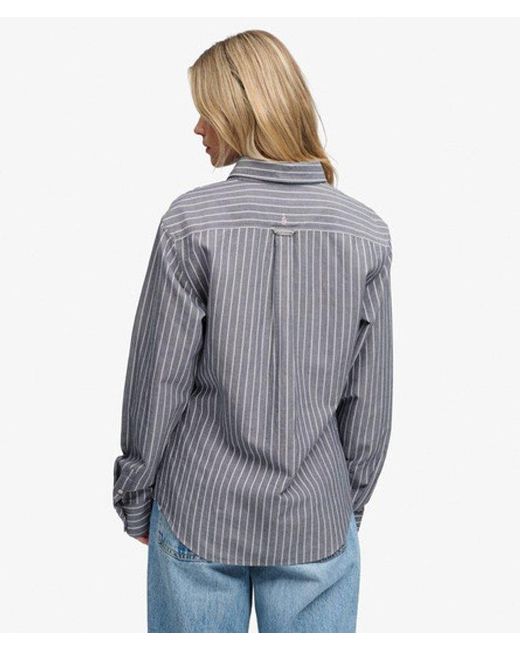 Superdry Gray & Co Slim Oxford Button Down Long Sleeve Shirt