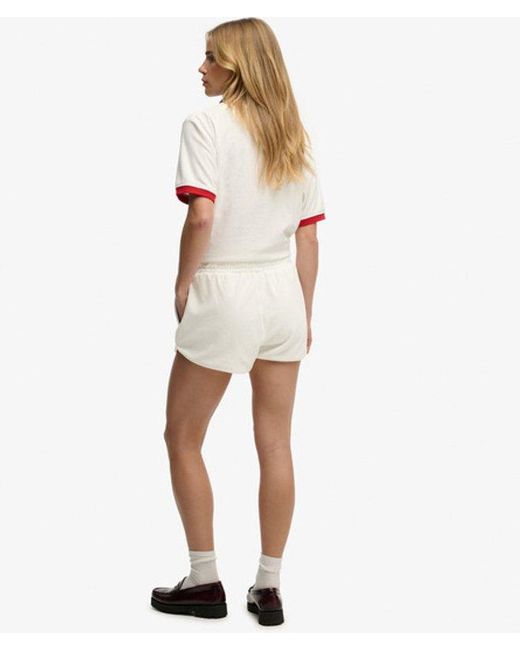 Superdry White Heritage Terry Shorts