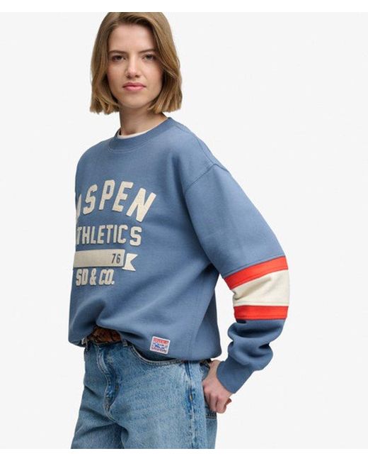 Superdry Blue & Co Aspen Athletics Preppy Ski Sweatshirt