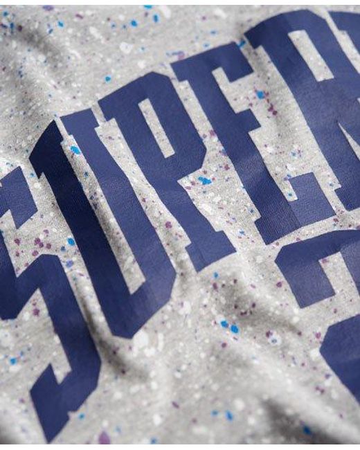 Superdry Gray Splatter All Over Print T-Shirt Marl for men