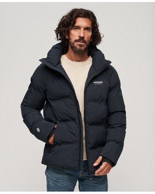 Superdry Blue Hooded Boxy Puffer Jacket for men