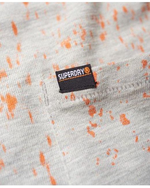 Superdry White Tropics Longline T-Shirt Marl Splatter for men