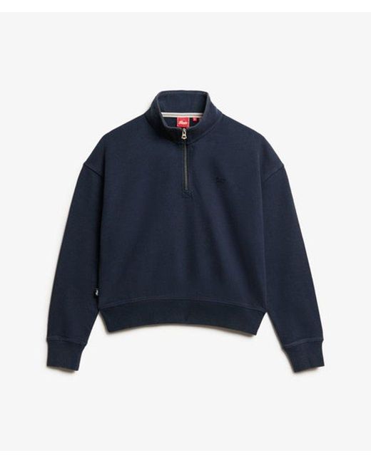 Superdry Blue Essential Half Zip Sweatshirt