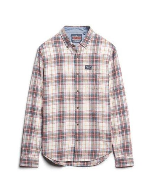 Superdry White Long Sleeve Cotton Lumberjack Shirt for men