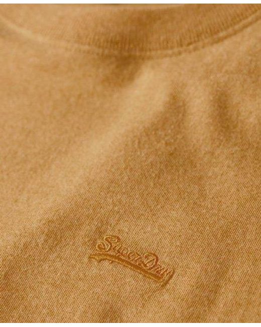 Superdry Brown Organic Cotton Essential Small Logo T-shirt for men
