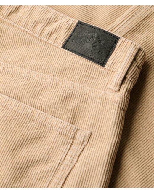 Superdry White Straight Leg Cord Pants Size: 26/32