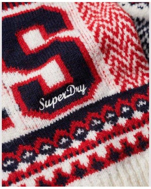 Superdry Red Mix Pattern Knit Jumper