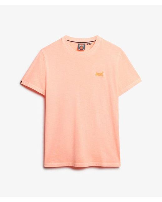 Superdry & Co Slim Fit Embroidered Logo Essential Neon T-shirt for men