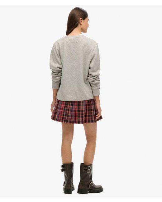 Superdry Gray & Co Mid Rise Check Mini Skirt